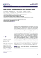 Insect invasion success depends on taxon and trophic group