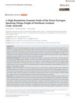 A High-Resolution Genomic Study of the Pama-Nyungan Speaking Yolngu People of Northeast Arnhem Land, Australia
