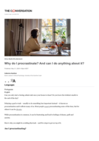 Why do I procrastinate? And can I do anything about it?