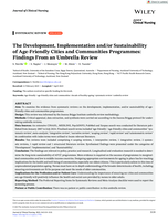 The Development, Implementation and/or Sustainability of Age-Friendly Cities and Communities Programmes: Findings From an Umbrella Review