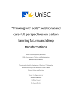“Thinking with soils”: relational and care-full perspectives on carbon farming futures and deep transformations