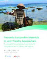 Towards sustainable materials in low-trophic aquaculture: a comprehensive analysis of gear use and composition across species and regions [Scoping Study]