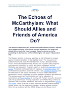 The Echoes of McCarthyism: What Should Allies and Friends of America Do?