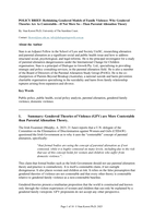 POLICY BRIEF: Rethinking Gendered Models of Family Violence: Why Gendered Theories Are As Contestable—If Not More So—Than Parental Alienation Theory