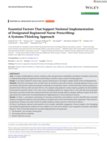 Essential Factors That Support National Implementation of Designated Registered Nurse Prescribing: A Systems-Thinking Approach