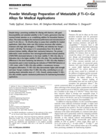 Powder Metallurgy Preparation of Metastable β Ti–Cr–Ge Alloys for Medical Applications