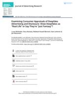 Examining Consumer Appraisals of Deepfake Advertising and Disclosure: Show Deepfakes as “Real Life” or Say They’re “Just Fantasy”?