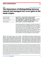 The importance of distinguishing between natural and managed tree cover gains in the moist tropics