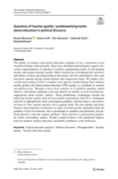 Questions of ‘teacher quality’: problematising myths about education in political discourse