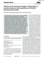 Influence of Low-Frequency Vibration and Skin Strain on Insertion Mechanics and Drug Diffusion of PVA/PVP Dissolving Microneedles