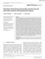 Mechanics of dissolving microneedles insertion into the skin: Finite element and experimental analyses