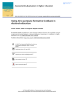 Using AI to generate formative feedback in doctoral education