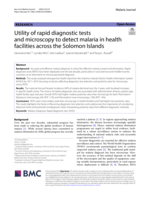 Utility of rapid diagnostic tests and microscopy to detect malaria in health facilities across the Solomon Islands