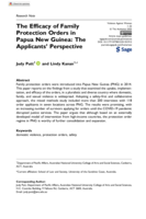 The Efficacy of Family Protection Orders in Papua New Guinea: The Applicants’ Perspective