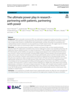 The ultimate power play in research - partnering with patients, partnering with power