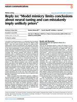 Reply to: “Model mimicry limits conclusions about neural tuning and can mistakenly imply unlikely priors”