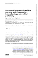 A systematic literature review of love and social work: Towards a love informed anti-oppressive ethical positionality