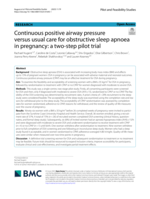 Continuous positive airway pressure versus usual care for obstructive sleep apnoea in pregnancy: a two-step pilot trial