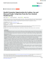 Health Promotion Opportunities for Lesbian, Gay and Bisexual People: Using Data From the New Zealand Health Survey