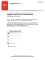 Learning from lived experience: rural older Australians' perspectives of mental health, wellbeing, and support