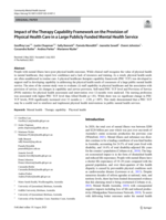 Impact of the Therapy Capability Framework on the Provision of Physical Health Care in a Large Publicly Funded Mental Health Service