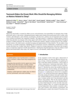 Teamwork Makes the Dream Work: Who Should Be Managing Athletes on Matters Related to Sleep?