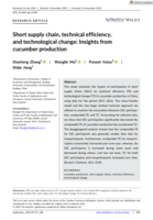 Short supply chain, technical efficiency, and technological change: Insights from cucumber production