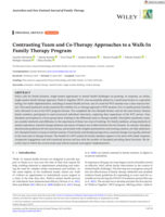Contrasting Team and Co‐Therapy Approaches to a Walk‐In Family Therapy Program