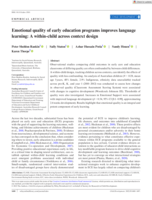 Emotional quality of early education programs improves language learning: A within-child across context design