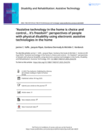 "Assistive technology in the home is choice and control… it's freedom": perspectives of people with physical disability using electronic assistive technologies in the home