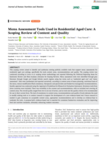 Menu Assessment Tools Used in Residential Aged Care: A Scoping Review of Content and Quality