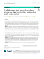 A palliative care rapid access clinic reduces emergency department visits: a retrospective single centre analysis