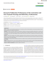 Research Publication Performance of the Australian and New Zealand Nursing and Midwifery Professoriate