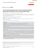 On the Relationship Between Frailty, Nutritional Status, Depression and Quality of Life Among Older People