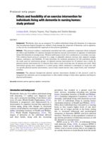 Effects and feasibility of an exercise intervention for individuals living with dementia in nursing homes: study protocol