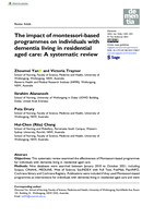 The impact of montessori-based programmes on individuals with dementia living in residential aged care: A systematic review