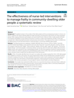 The effectiveness of nurse-led interventions to manage frailty in community-dwelling older people: a systematic review