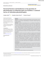 Perceived barriers and facilitators to the provision of physiotherapy in residential aged care facilities: A national survey of Australian physiotherapists