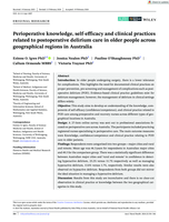 Perioperative knowledge, self‐efficacy and clinical practices related to postoperative delirium care in older people across geographical regions in Australia