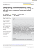 Teaching delirium to undergraduate medical students: Exploring the effects of a cross-professional group objective structured clinical examination compared to standard education