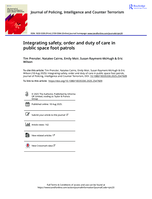 Integrating safety, order and duty of care in public space foot patrols