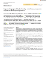 Implementing a gerontological nursing competencies programme in aged care: Participant experiences