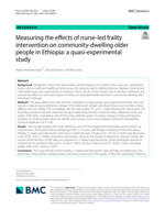 Measuring the effects of nurse-led frailty intervention on community-dwelling older people in Ethiopia: a quasi-experimental study