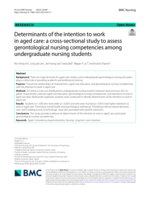 Determinants of the intention to work in aged care: a cross-sectional study to assess gerontological nursing competencies among undergraduate nursing students