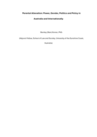 Parental Alienation: Power, Gender, Politics and Policy in Australia and Internationally