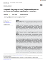 Systematic literature review of the factors influencing development of engineering education researchers