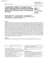 Longitudinal changes in strength, power, speed, and body mass in American football players: Diminishing returns as training age increases