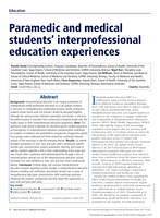 Paramedic and medical students' interprofessional education experiences