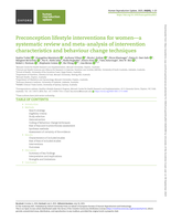 Preconception lifestyle interventions for women—a systematic review and meta-analysis of intervention characteristics and behaviour change techniques