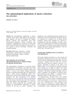 The epistemological implications of species extinction: An overview